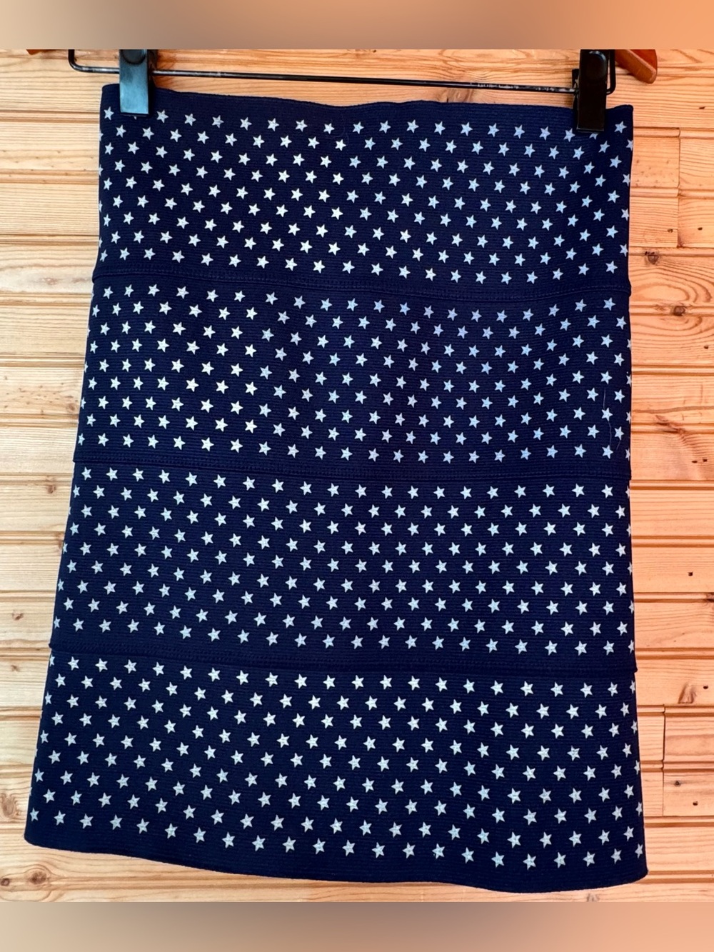 Pleasure Doing Business Skirt Navy Midnight Stars Medium Poly Rubber Mini